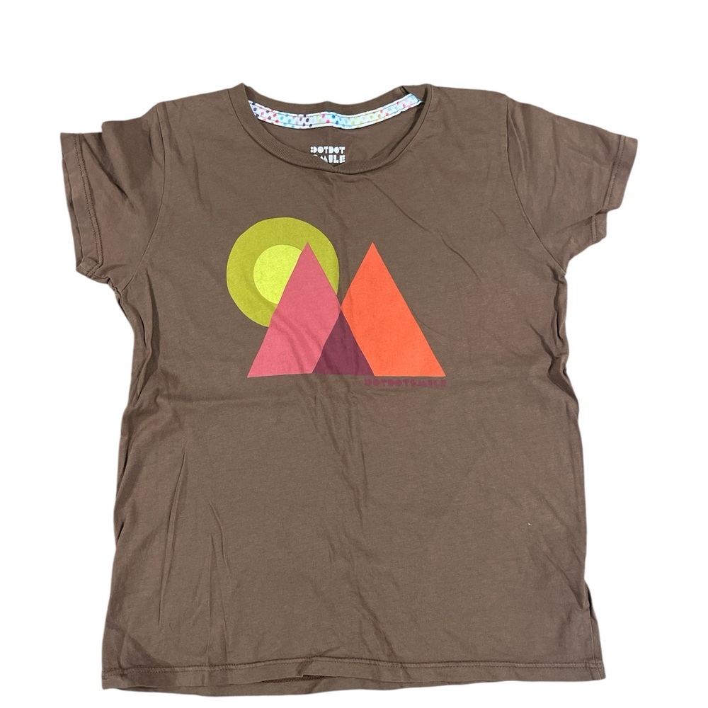 Dot Dot Smile Brown and Pink Short Sleeve Mountain Sunrise Tee